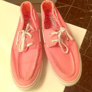 Sperry topsiders peach boat shoes