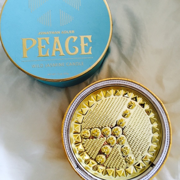 Jonathan Adler 3 wick studded "Peace" candle.