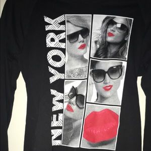 New York Black Graphic Long Sleeve