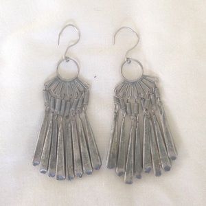 Vintage silver dangly earrings... Artisan handmade