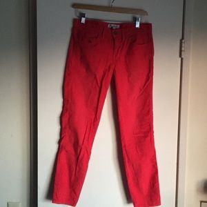 Madewell coral cordoroy ankle pants