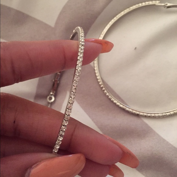 Rhinestone hoop earrings - Picture 1 of 2