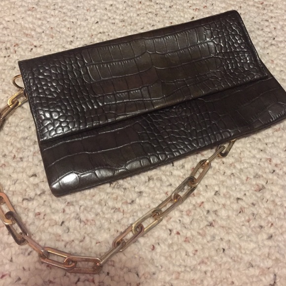 Anthropologie  croc skin purse