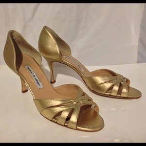 Manolo Blahnik Gold Heels