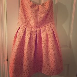 Patterned orange dress