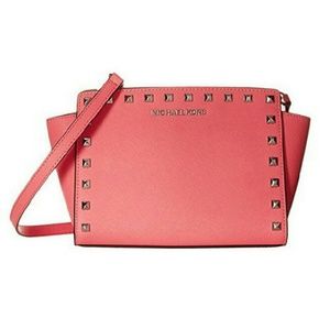Michael Kors Selma Coral Stud Medium Messenger