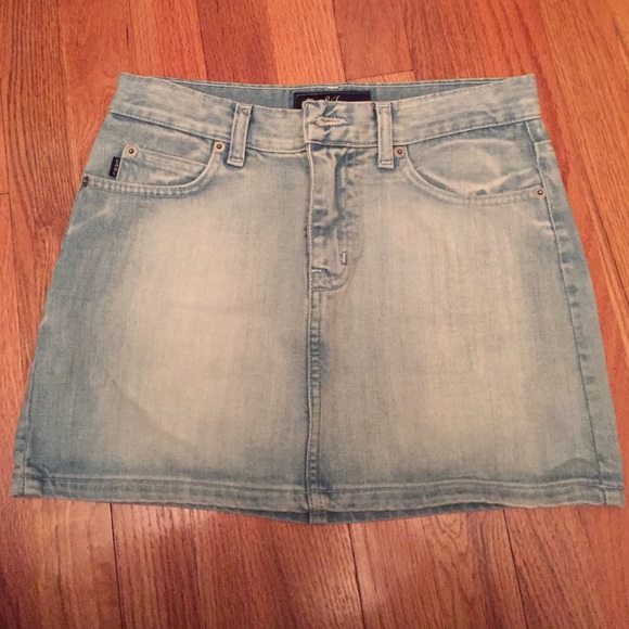 Earl Jeans Denim Mini Skirt Light Blue Wash Sz P