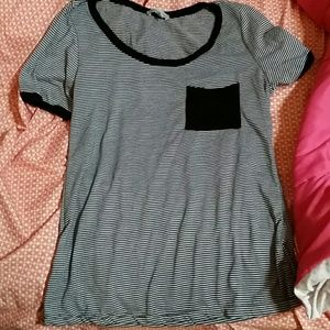 Black and white striped top