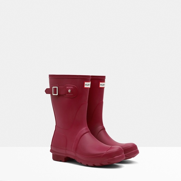 Raspberry Short Hunter Rain Boots