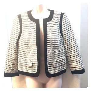 Size 6 loft jacket black and white