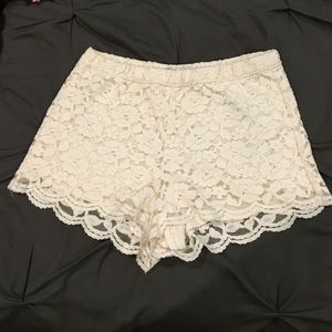Lace high waisted shorts