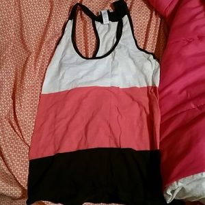 Cute white, orange and brown summer tank