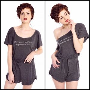Wildfox Romper "Wine Improves With Time..." NWT XS