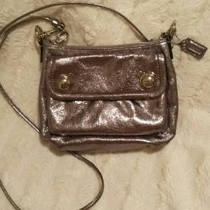 Metallic coach crossbody bag