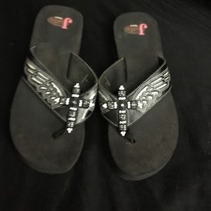 Bejeweled flip flops