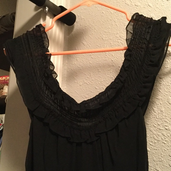 BCBG Shoulder full length dress with high slit