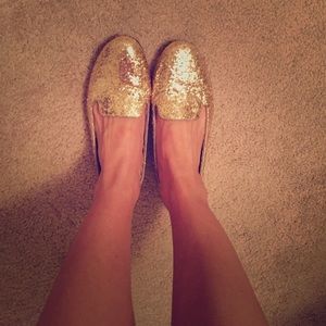 Glitter Gold Loafers