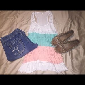 ❗️LOWEST I WILL GO❗️Love J ruffled tank top