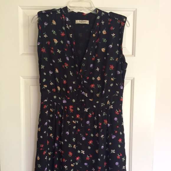 Black floral mid-length Romy dress