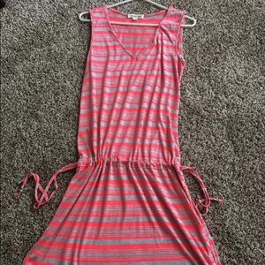 Armour Vert Dress Sz M Coral Gray Striped Casual