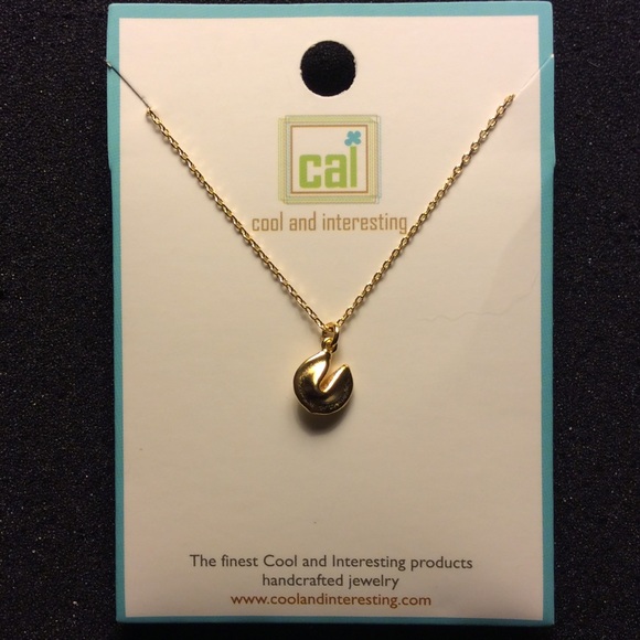 Gold Fortune Cookie Necklace