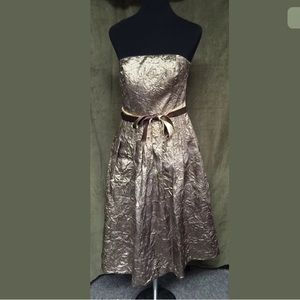 Liz Claiborne metallic gold cocktail dress