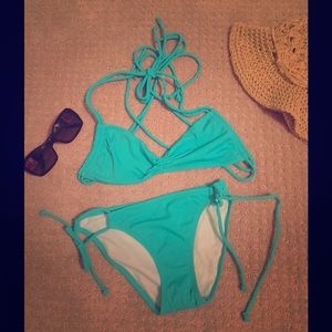 VS turquoise blue bikini.