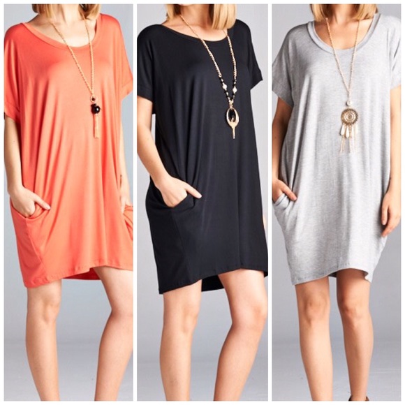Two pocket tunic Black Shirtdress - Picture 2 of 2
