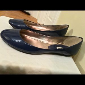 Steve Madden Patent Leather Flats - blue, size 7.5