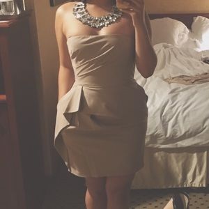 Tan strapless BCBG dress