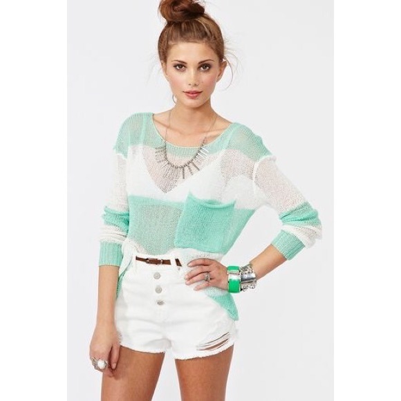 Nasty Gal Shoreline Mint Sweater