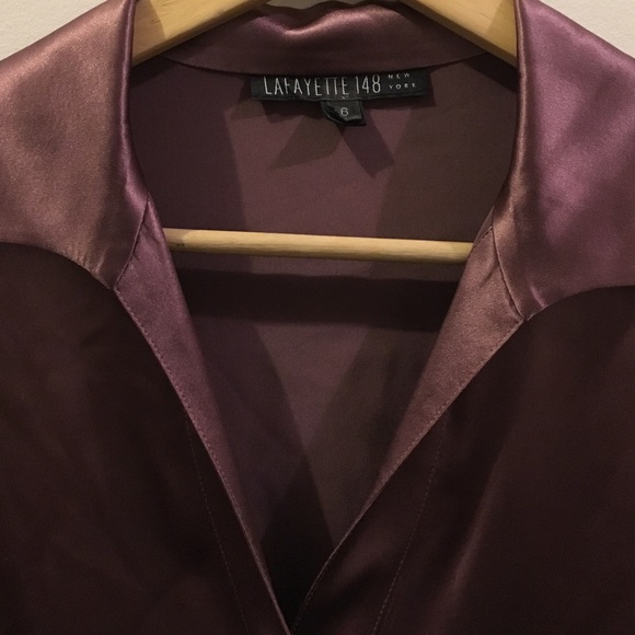 Lafayette 148 Rose Silk Shirt - Picture 2 of 4