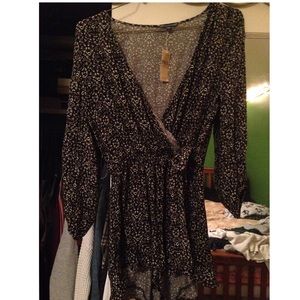 Black Floral American Eagle Romper