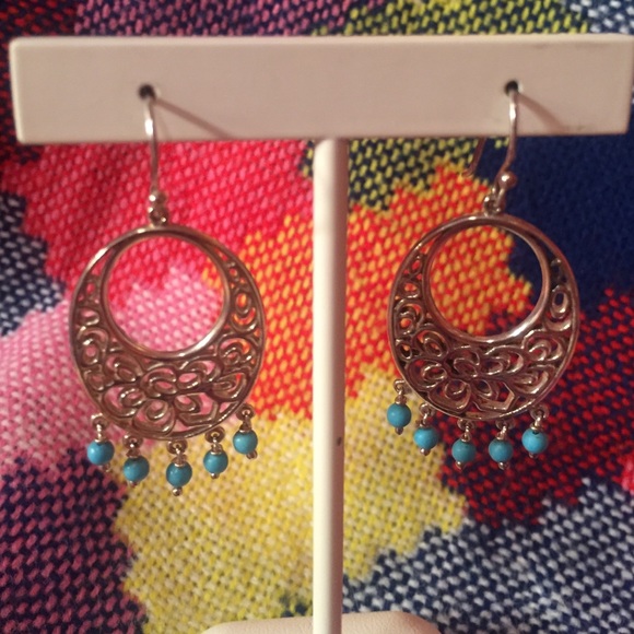Silver Dangle Earrings - Picture 3 of 4