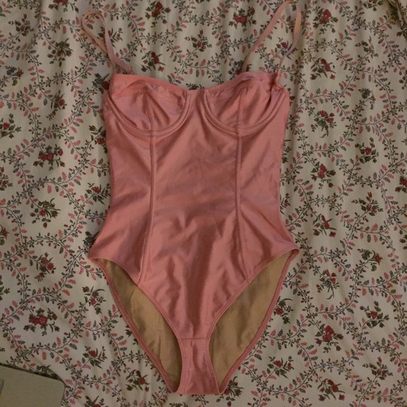 Pink underwire one piece