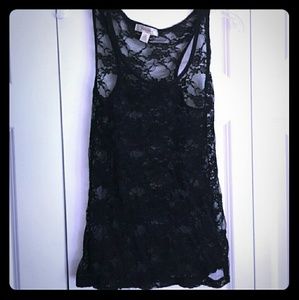 Lacy black tank top