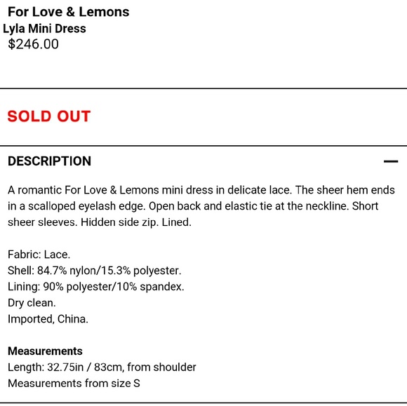 For Love and Lemons Lyla Lace Mini - Picture 4 of 4