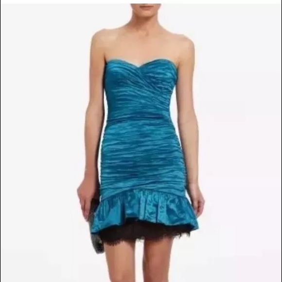 BCBG party prom cocktail dress teal blue adorable!