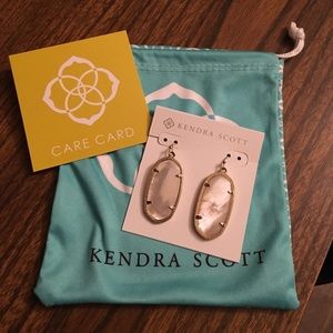 Ivory MOP Elle shaped Kendra Scott earrings
