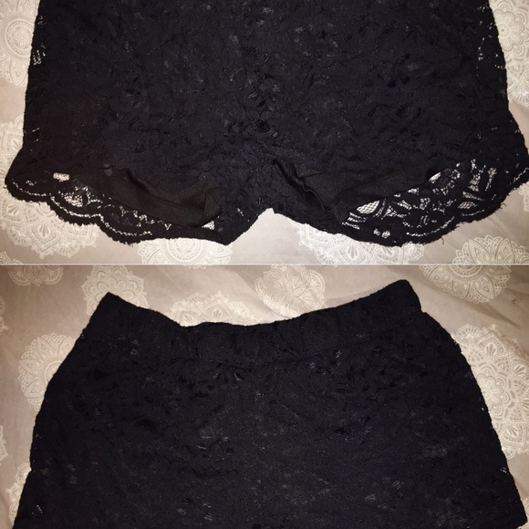Lacy black shorts