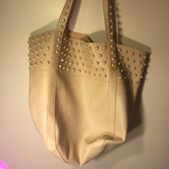 Large Cream Spiked Bag