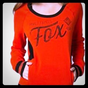 Orange and black fox racing sweater