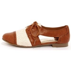 Madden Girl Crochet Cutout Oxfords