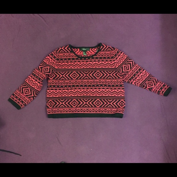Geometric Cropped Sweater