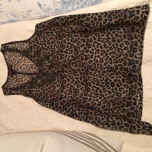 Sheer sleeveless leopard top
