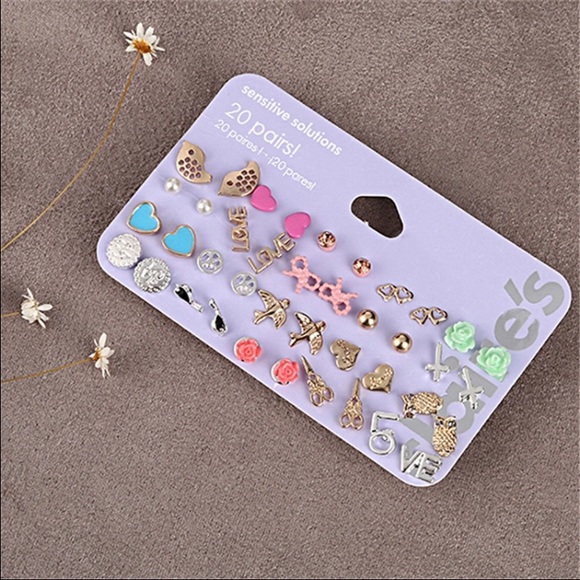 Hot!!! 20 pairs mixed stud earrings