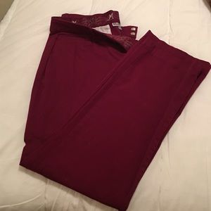 Cranberry colored khaki material pants