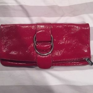Hobo red patent leather clutch