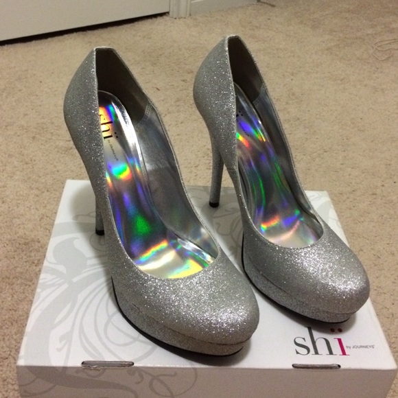Silver sparkly shoes