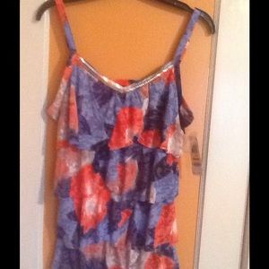 I-N-C multi colored floral print  tank top